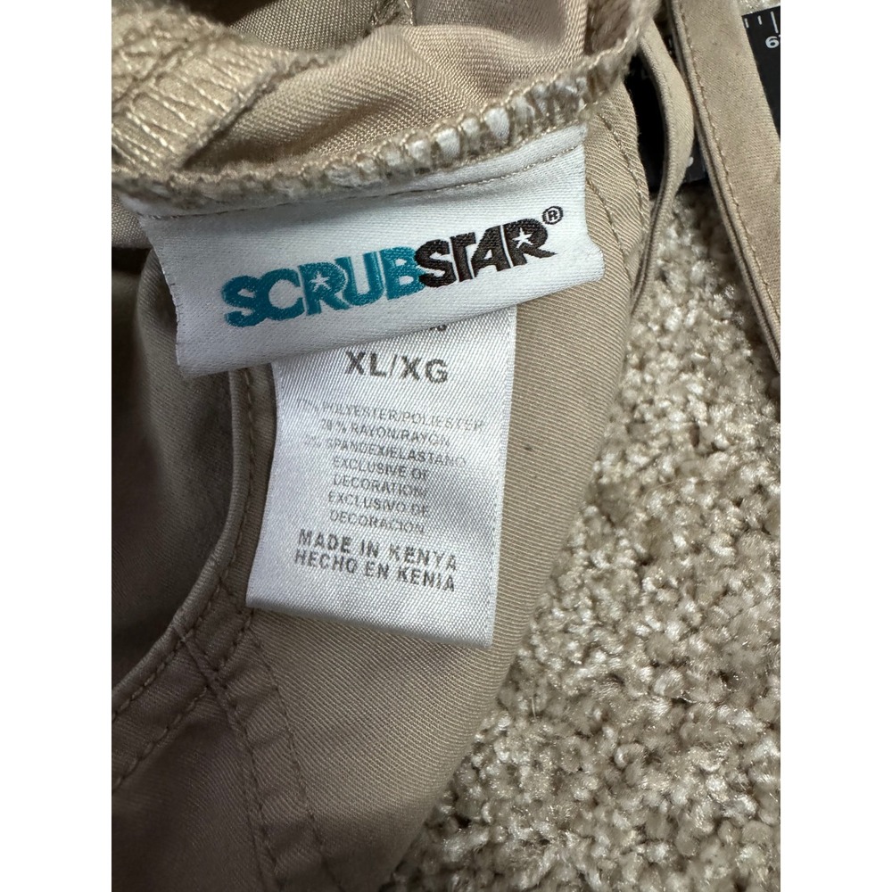 Scrubstar Tan Khaki Cargo Scrub Pants XL Drawstring Elastic Waist Pockets - Picture 7 of 7